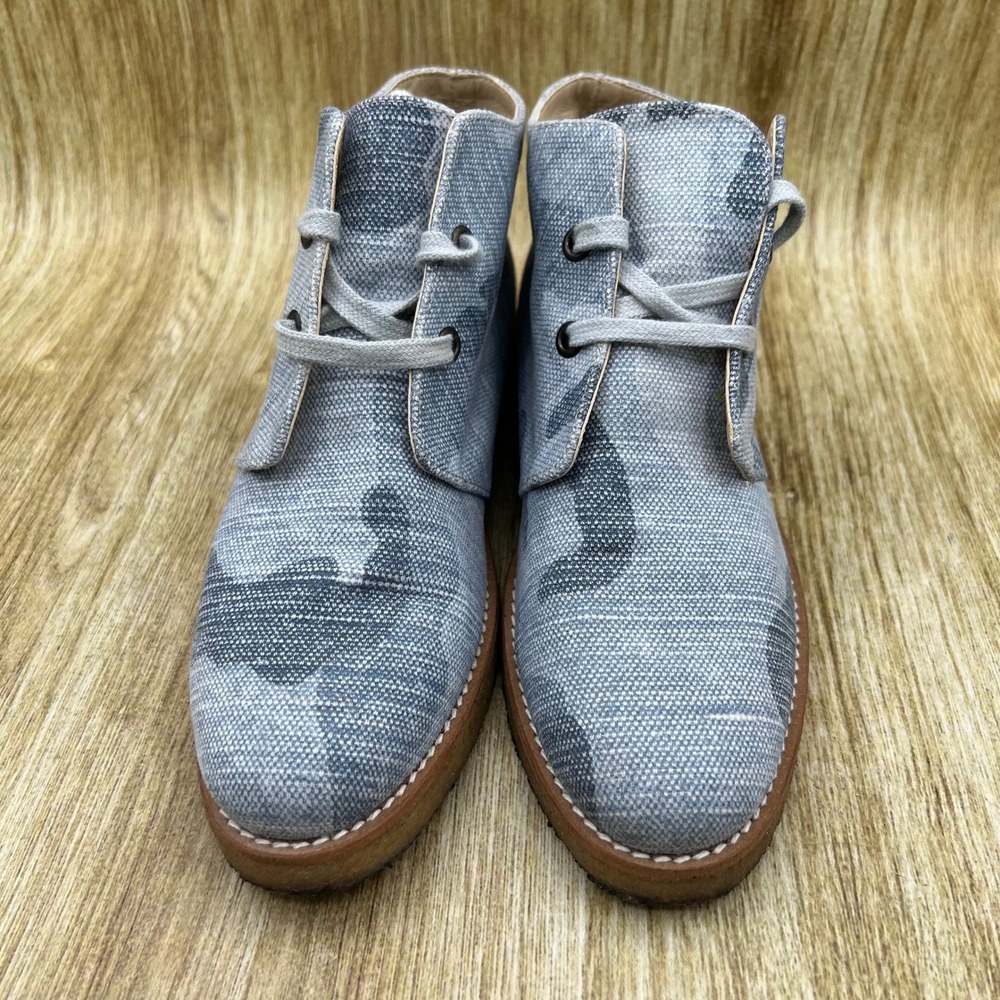 Stella McCartney Camo Canvas Desert Boots Women's Size 6 Blue Shoes 341092 - Picture 2 of 10